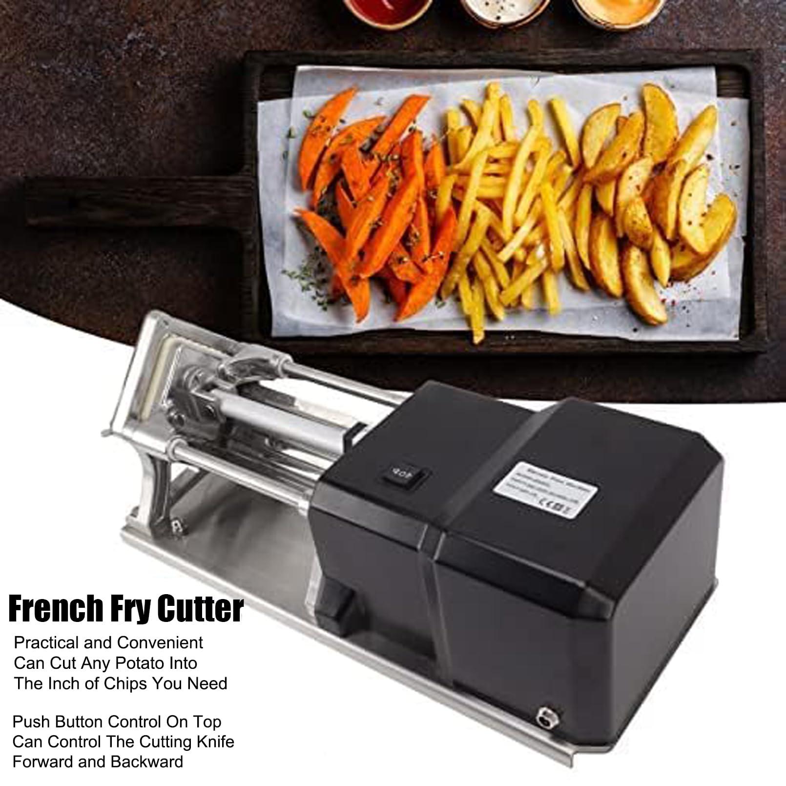 ☆超ハイパワー☆電動ポテトカッター 高級ステンレスブラックボディ